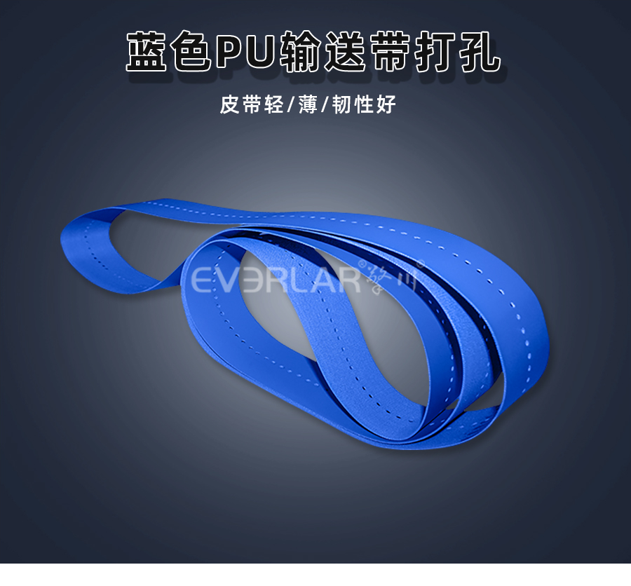 藍(lán)色PU食品<a href='http://www.everla.com/shusongdai/' target='_blank'><u>輸送帶</u></a>詳情01