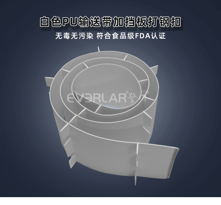 白色PU輸送帶加擋板打鋼扣.jpg