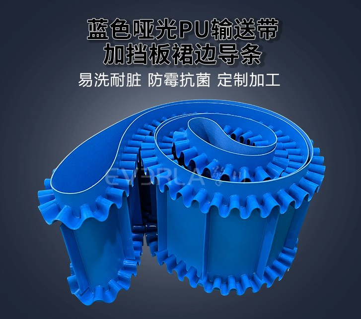 藍色啞光PU輸送帶加擋板裙邊導條.jpg